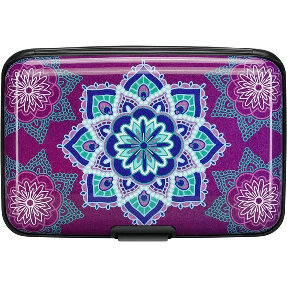 Wallet Credit Cards Holder Purple flower - Picture 4 of 7